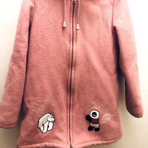 Sweet child size dusty rose unique Vintage Northern Parka made in Canada.